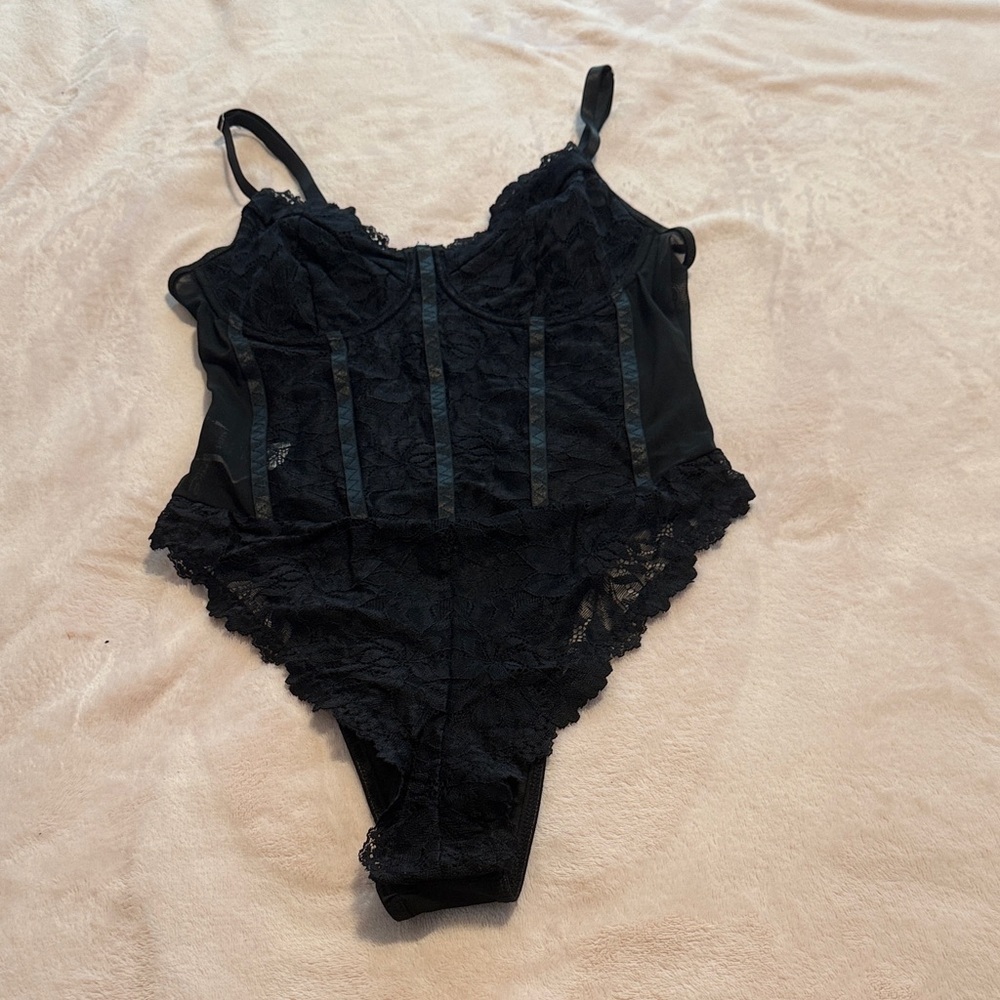 SHEIN Black Lace Bodysuit
